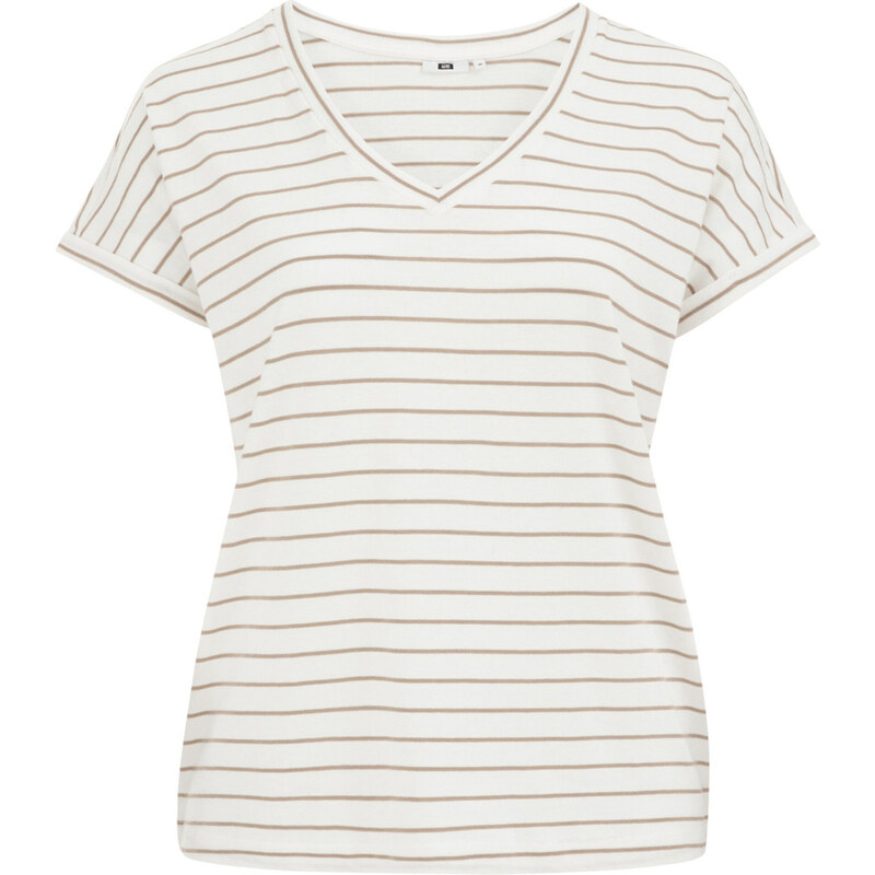 WE Fashion Tričko piesková / biela 63163863