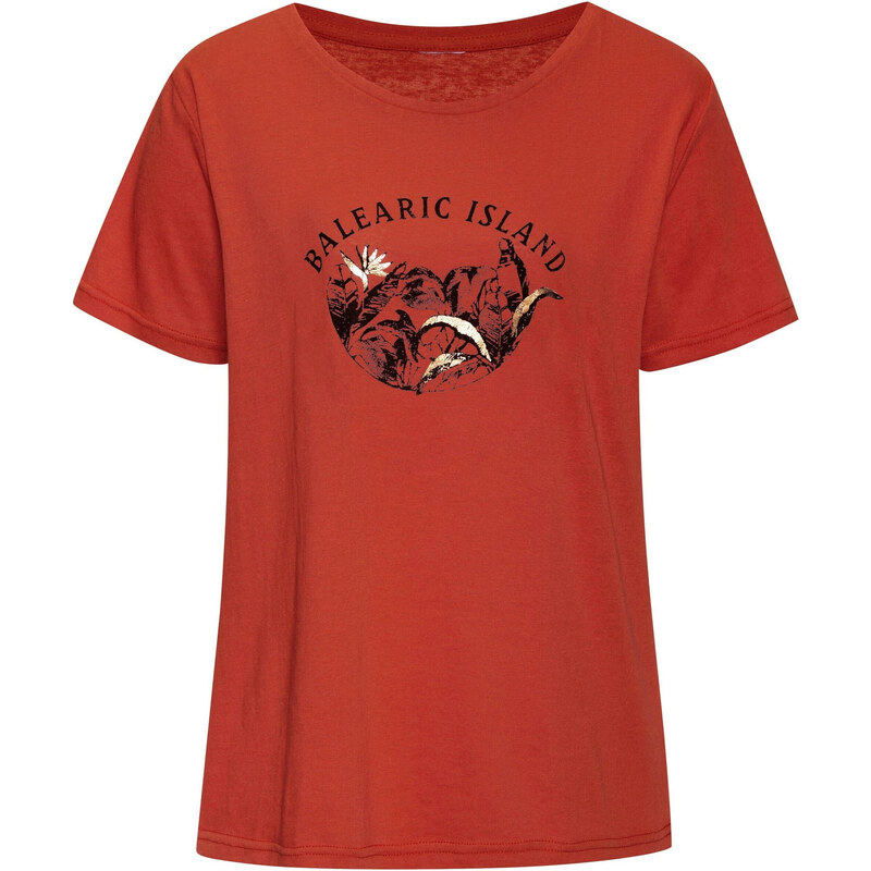 VIVANCE Tričko béžová / oranžovo červená / čierna 63164212