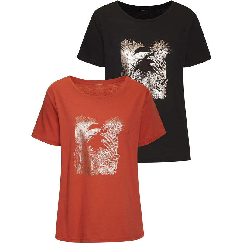 VIVANCE Tričko tmavošedá / marhuľová / strieborná 63164437