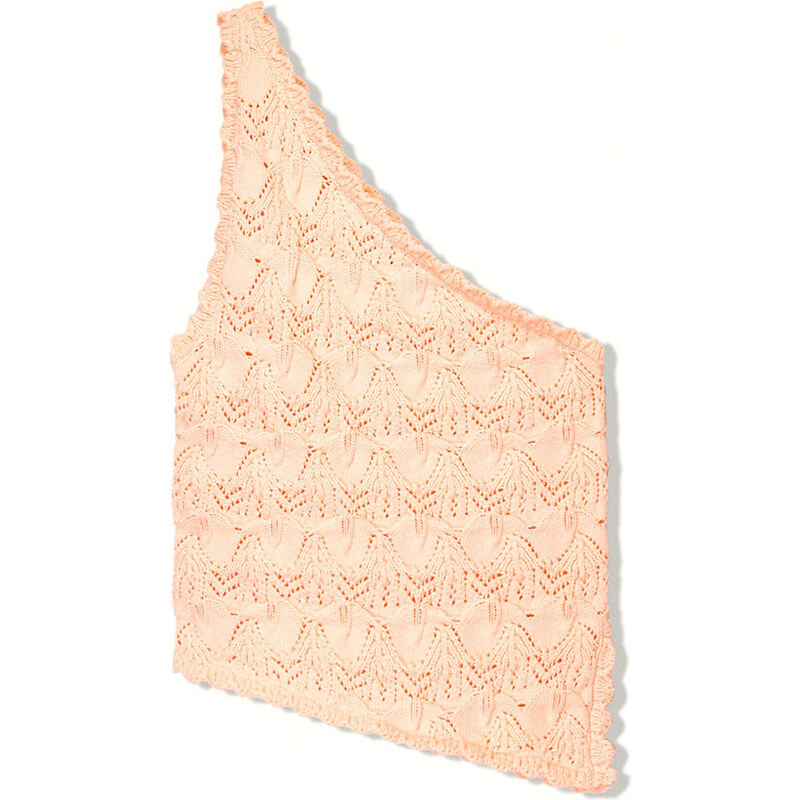 Bershka Vyšívaný top lososová 63165337