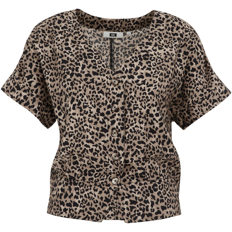 WE Fashion Tričko béžová / svetlohnedá / čierna 63165630