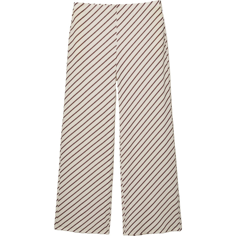 Pull&Bear Nohavice hnedá / biela 63166665