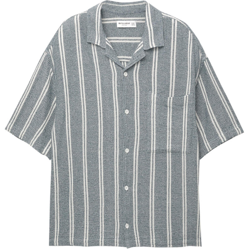 Pull&Bear Košeľa námornícka modrá / biela 63166791