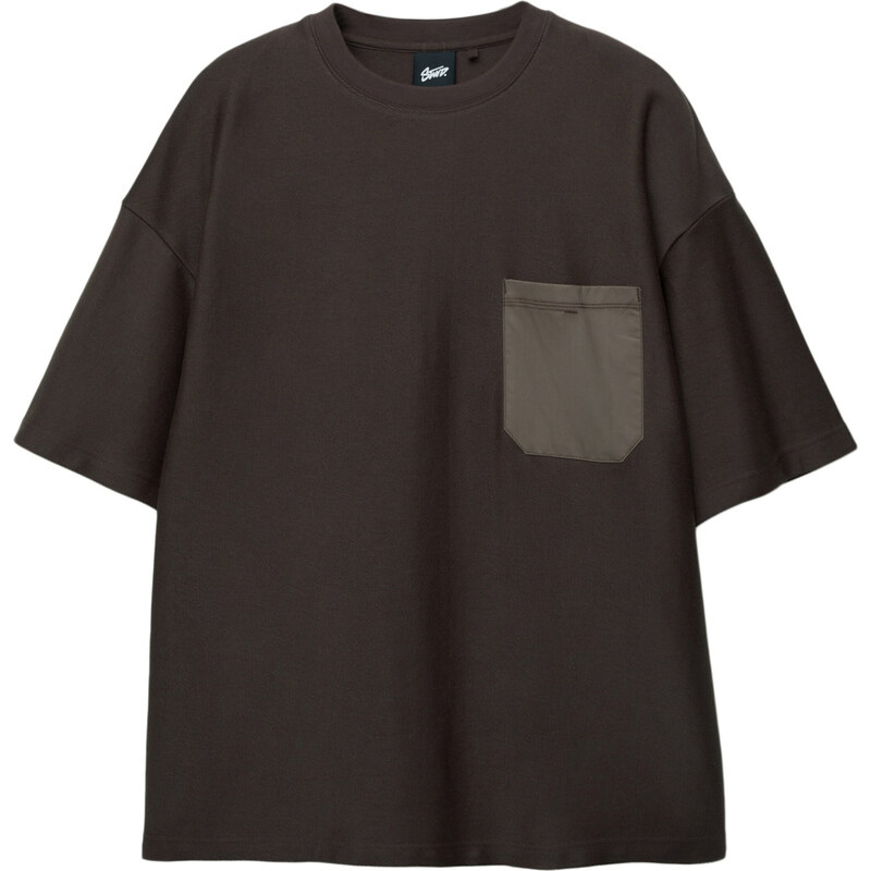 Pull&Bear Tričko kapučíno / tmavohnedá 63166808