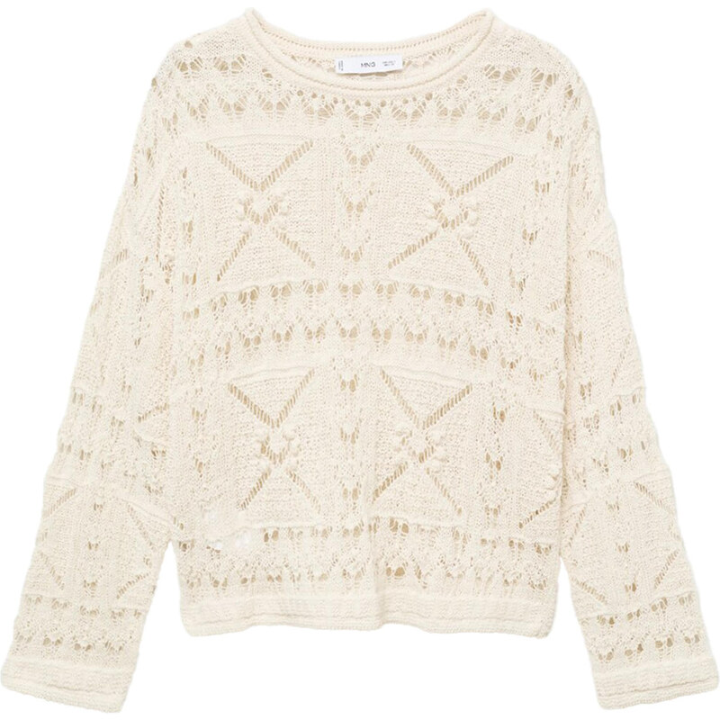 MANGO Sveter Joana šedobiela 63167508