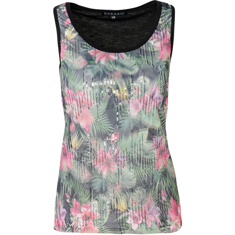 KOROSHI Top žltá / pastelovo zelená / svetloružová / čierna 63167884