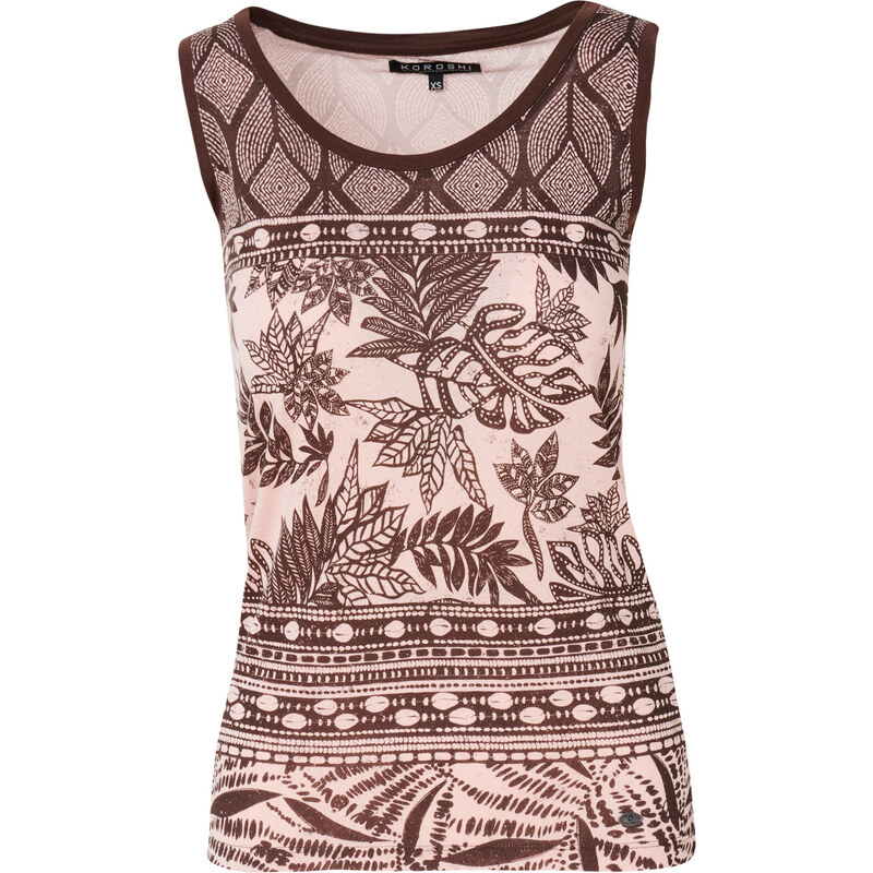 KOROSHI Top čokoládová / pastelovo ružová 63167975