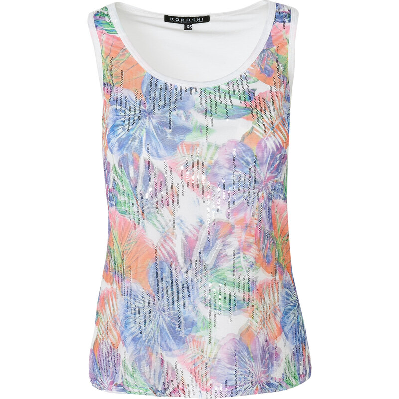 KOROSHI Top modrofialová / oranžová / ružová / biela 63168006