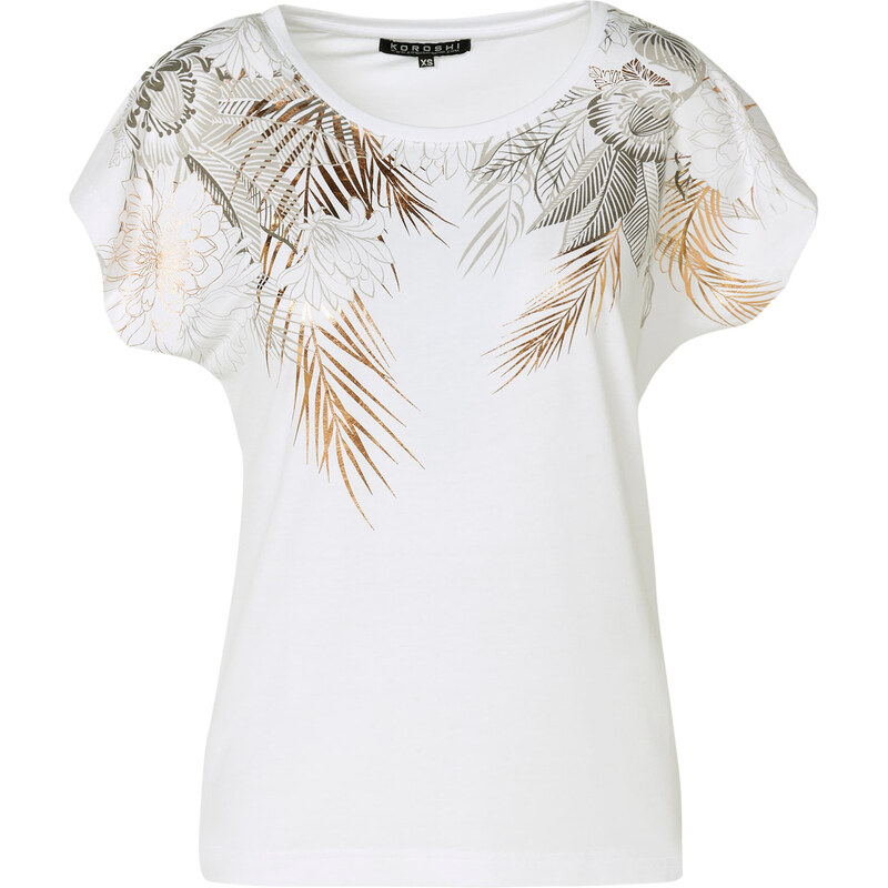 KOROSHI Tričko hnedá / olivová / pastelovo zelená / biela 63168014