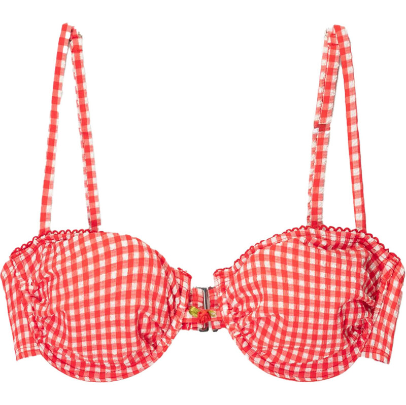 Bershka Bikinový top červená / biela 63169286