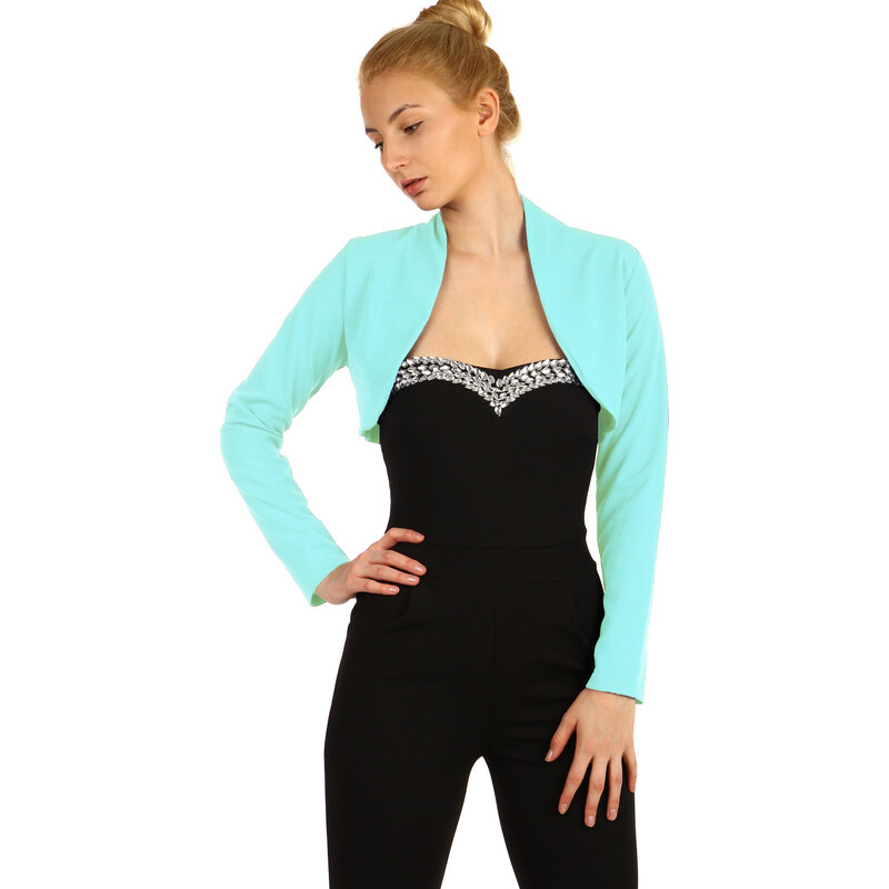 Glara Dámske spoločenské bolerko s dlhým rukávom 63170618