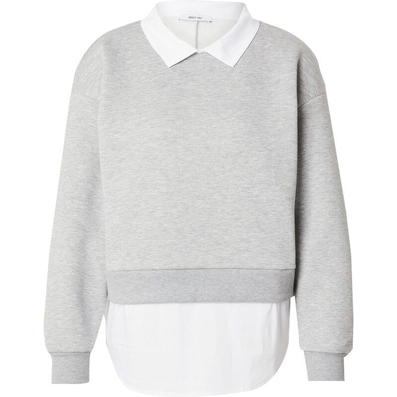 ABOUT YOU Mikina Victoria sivá melírovaná / biela 63176255