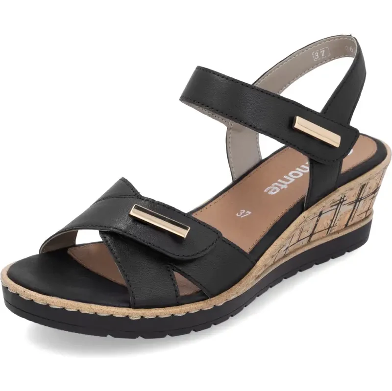 RIEKER Dámske sandále REMONTE R6266-00 čierna S6 63176420