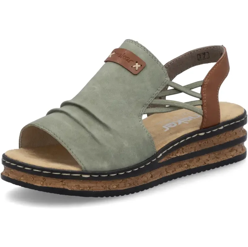 E-shop Dámske sandále RIEKER 62962-52 zelená S6