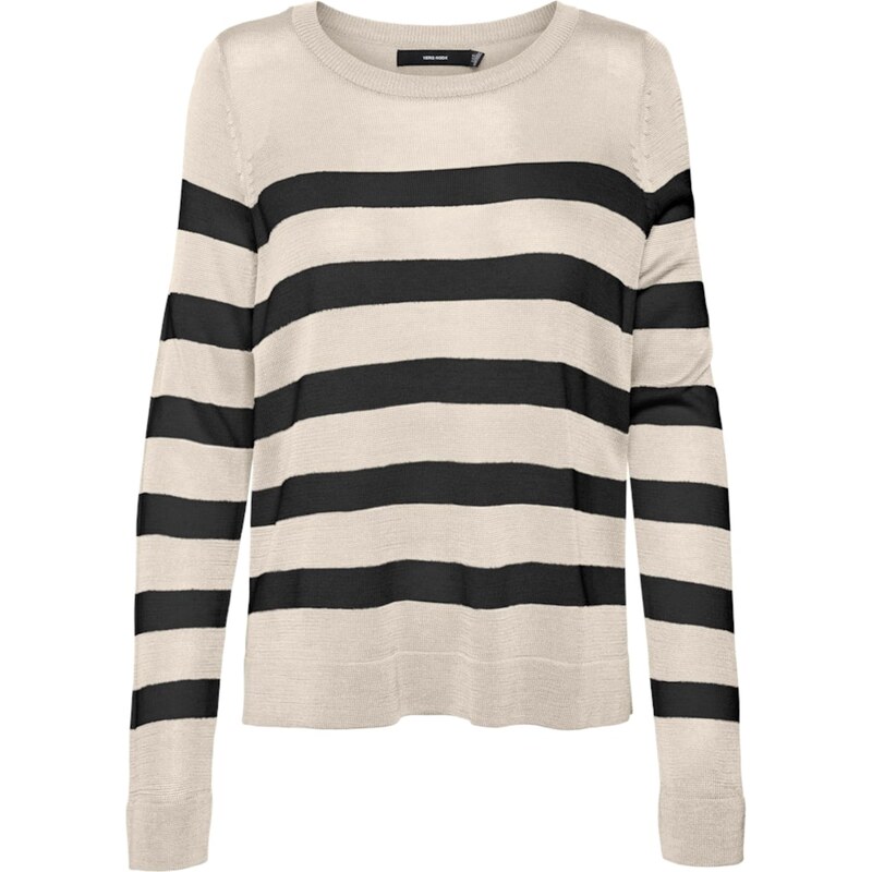 VERO MODA Sveter VMNOVA krémová / čierna 63155185