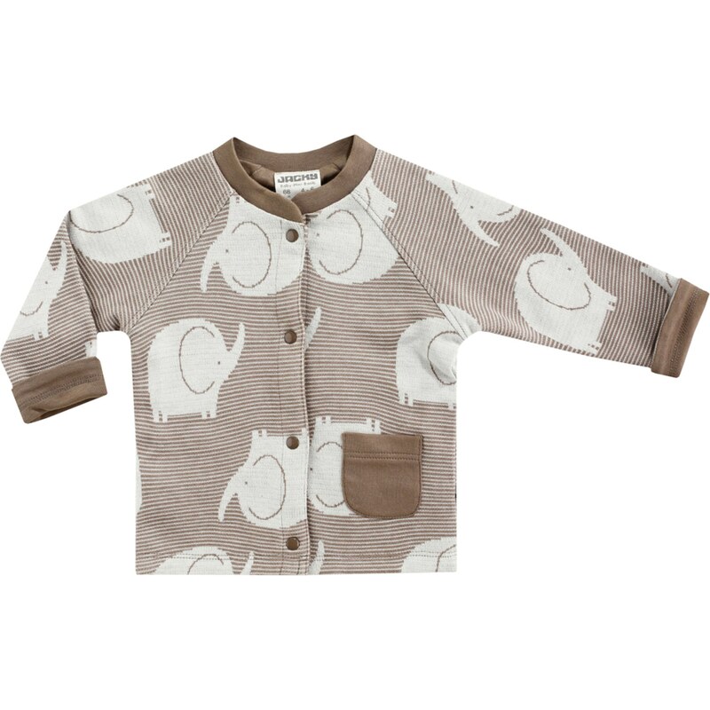 JACKY Tepláková bunda svetlohnedá / biela 65483685