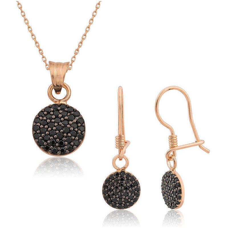 Strieborný set Noir Dots 63109153