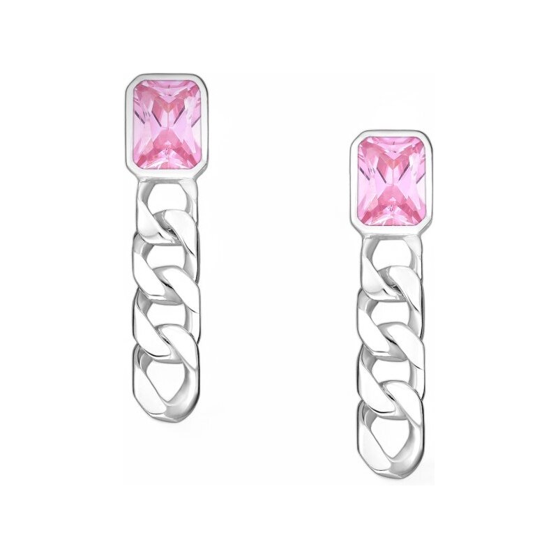 Strieborné náušnice Lunara RUŽOVÉ 62951214