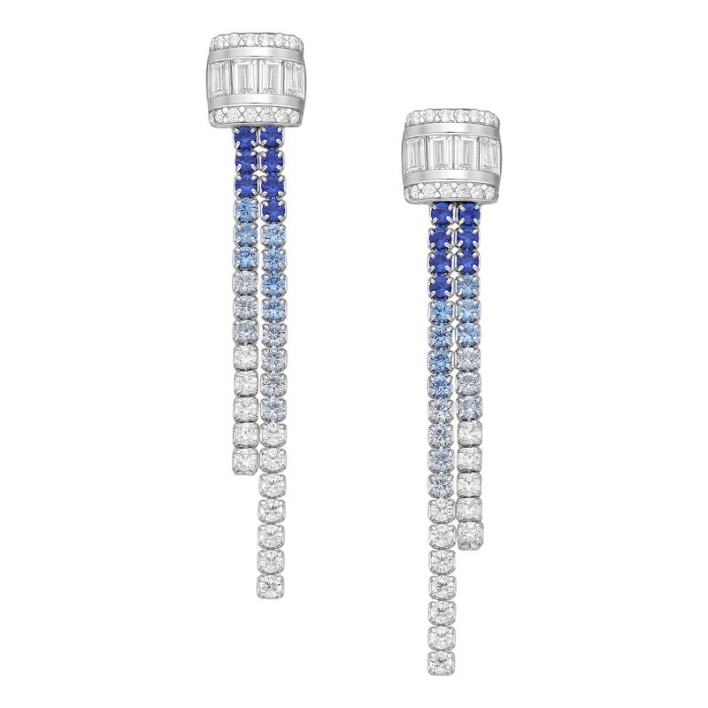 Strieborné náušnice Cascade MODRÉ 62971500