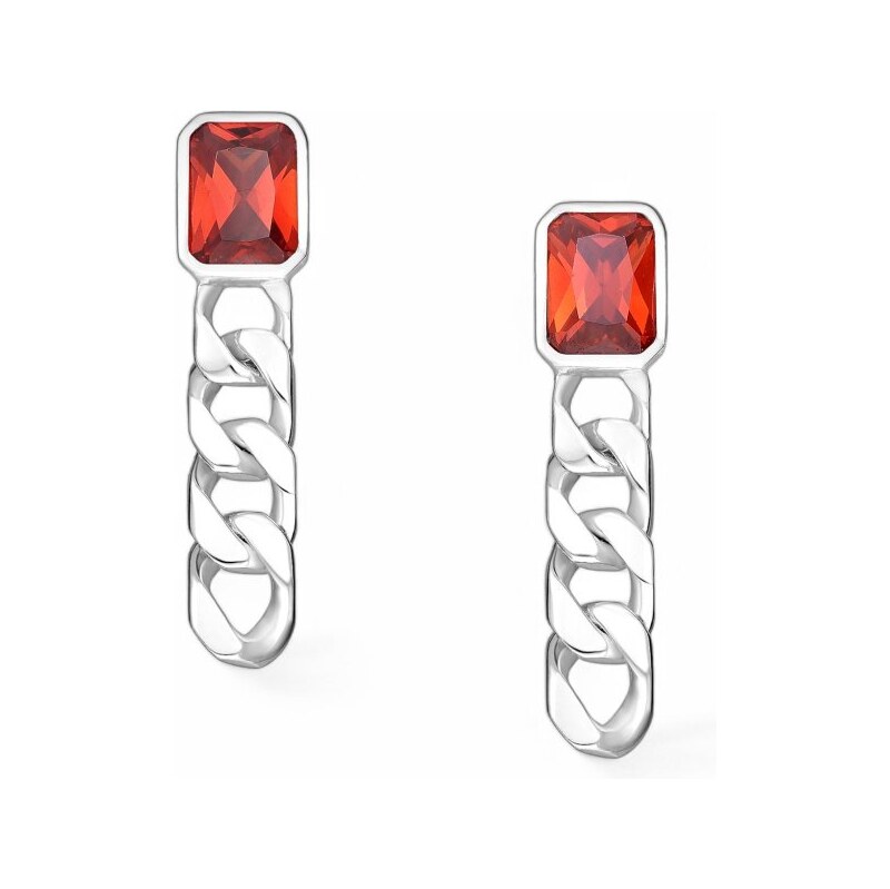 Strieborné náušnice Lunara ČERVENÉ 62951213