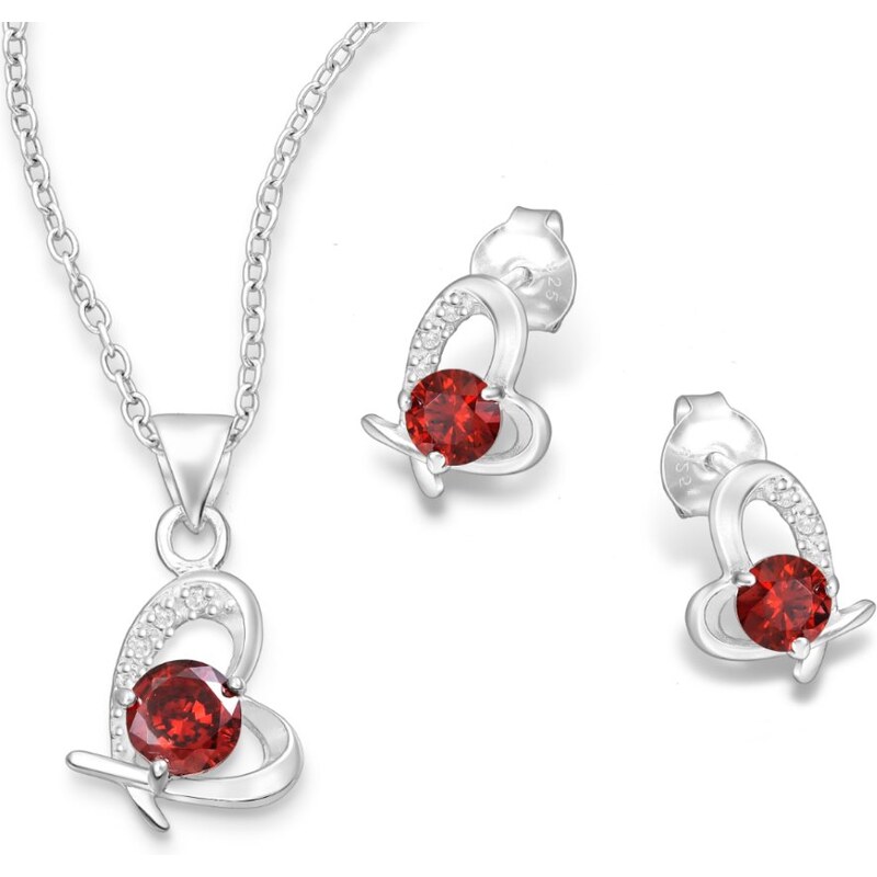 Strieborný set Freya ČERVENÝ 62040201