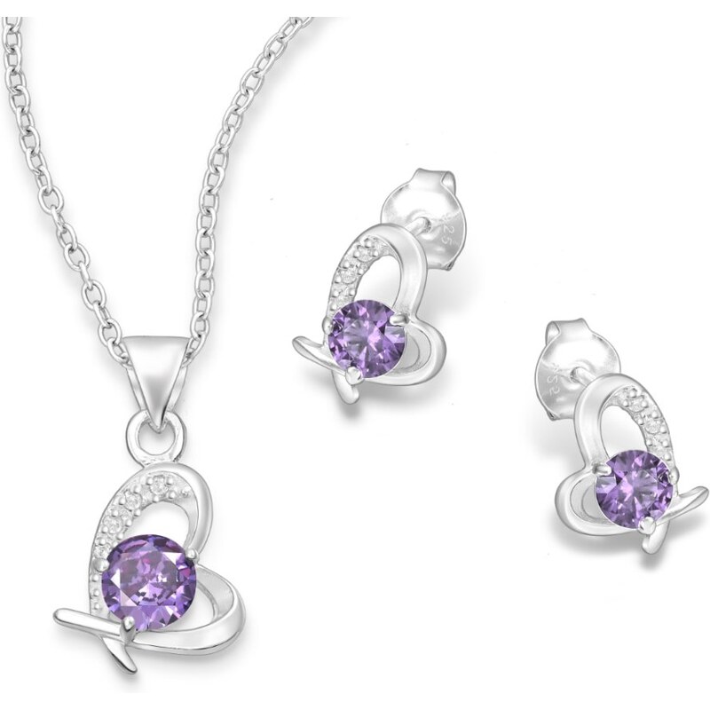 Strieborný set Freya FIALOVÝ 62040200