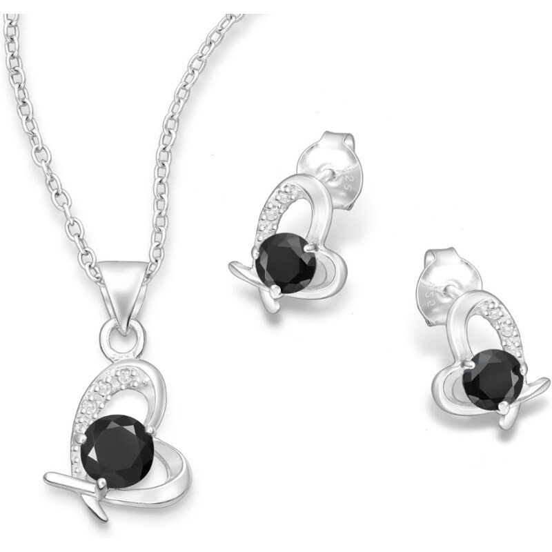 Strieborný set Freya ČIERNY 62040197