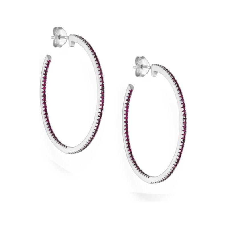 Strieborné náušnice Zari ČERVENÉ 62086608