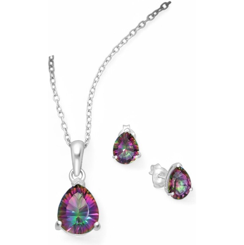 Strieborný set Nika RUŽOVÝ 62040047