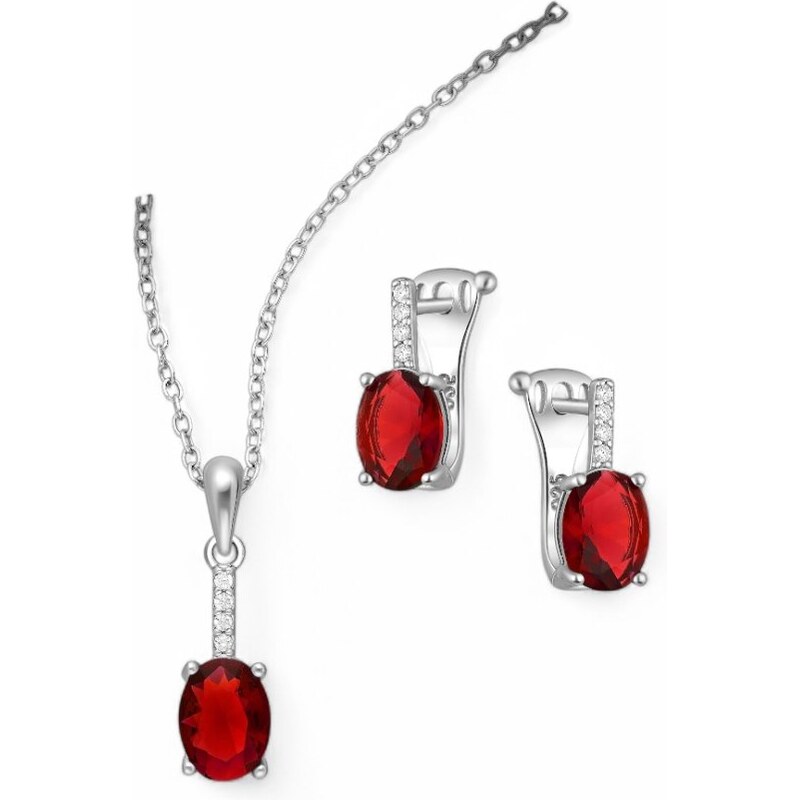 Strieborný set Tannaz ČERVENÝ 62040051