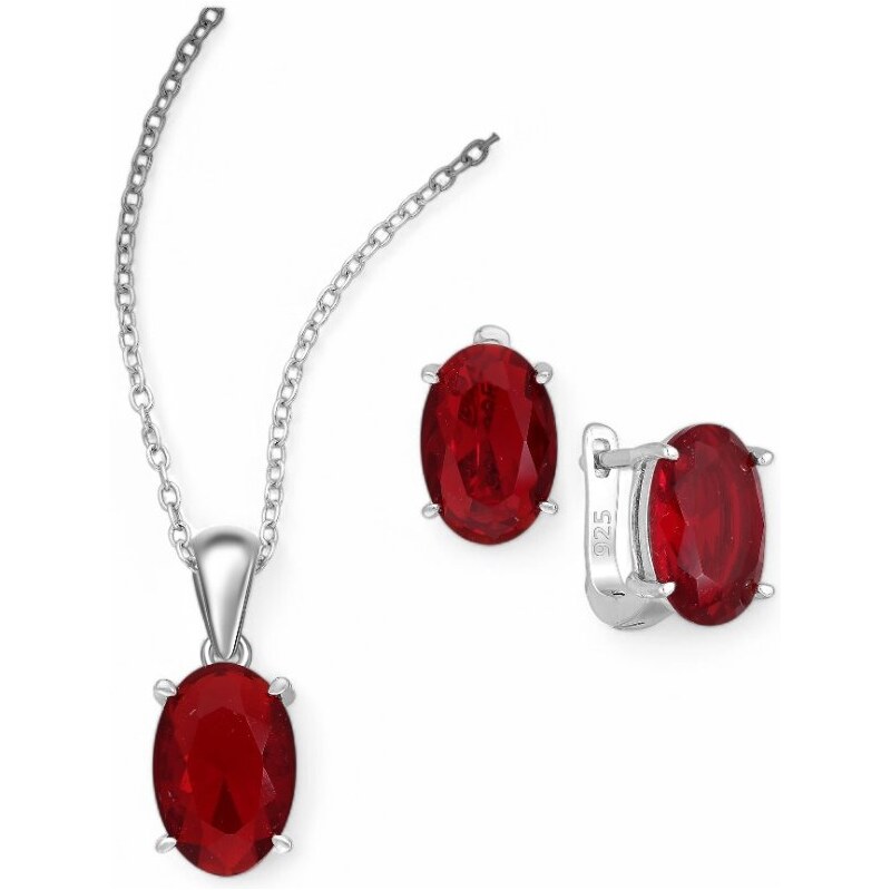 Strieborný set Mahsa ČERVENÝ 62040044