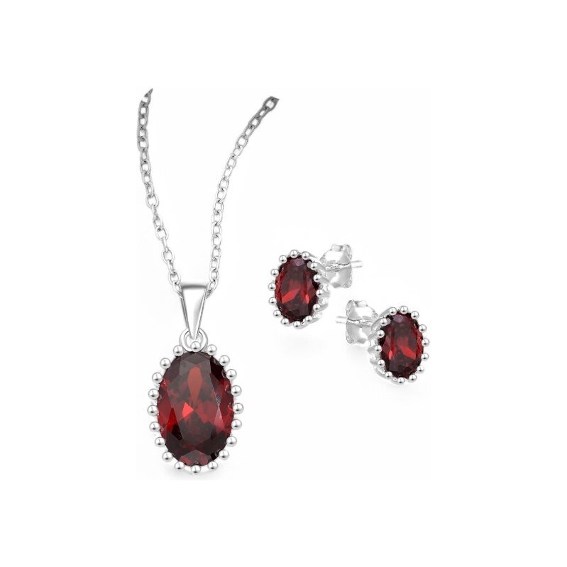 Strieborný set Leila ČERVENÝ 62040043