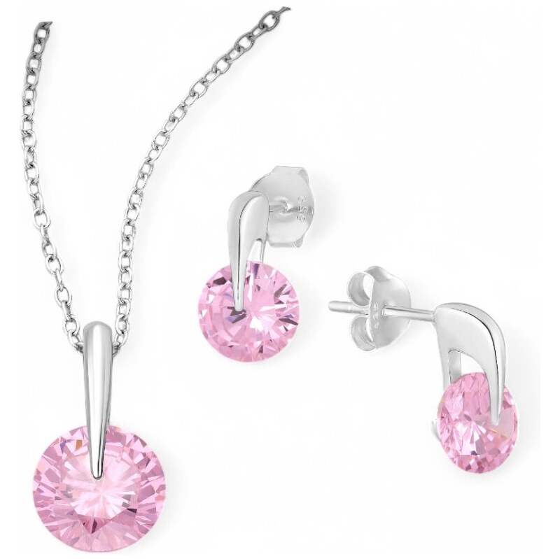 Strieborný set Fariba RUŽOVÝ 62040035