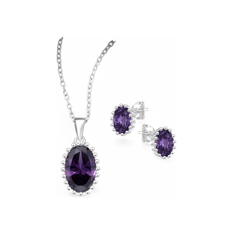 Strieborný set Leila FIALOVÝ 62040042