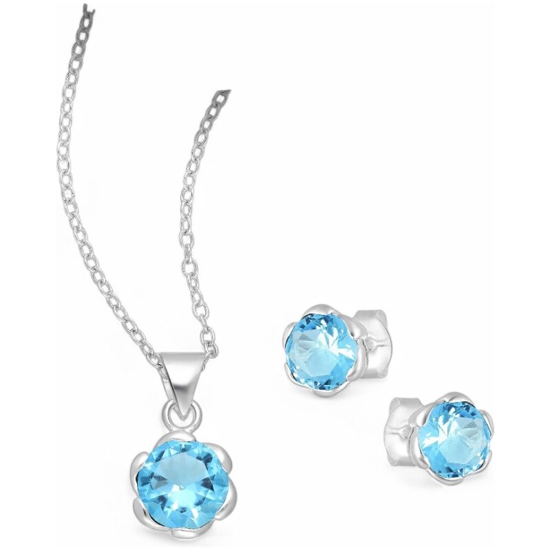 Strieborný set Bita SVETLO MODRÝ 62040033