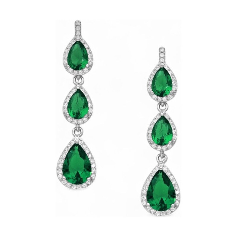 Strieborné náušnice Mina ZELENÉ 62039994