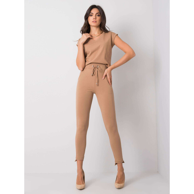 BASIC Svetlo hnedé dámske tepláky RV-DR-6002.14X-camel 20797622