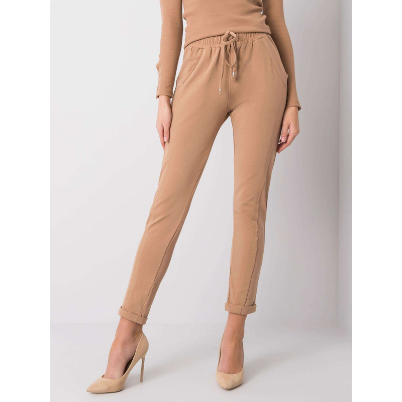 BASIC Svetlo hnedé dámske tepláky RV-DR-3589.07X-camel 20809352