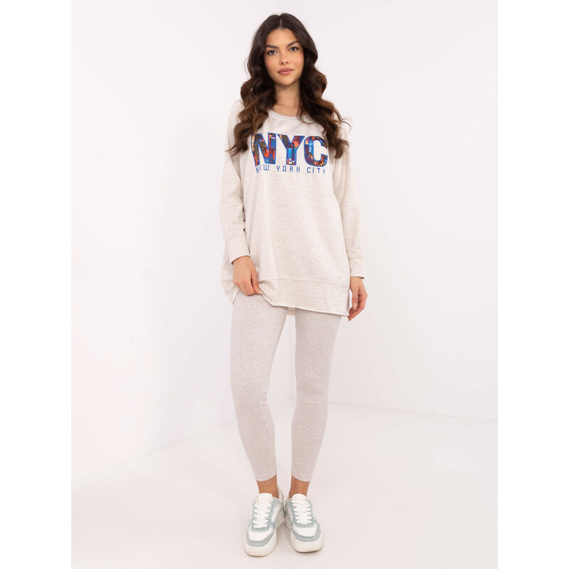 BASIC Béžová melanž dámska súprava s legínami EM-KMPL-830.22-light 61792146