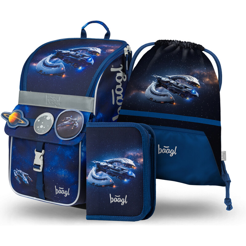 BAAGL SET 3 Zippy Vesmírna loď: aktovka, peračník, vrecúško 63475196