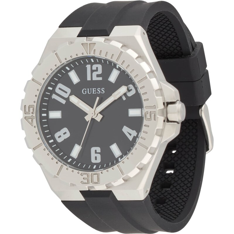 GUESS Analógové hodinky CAMPUS čierna / strieborná 63199779