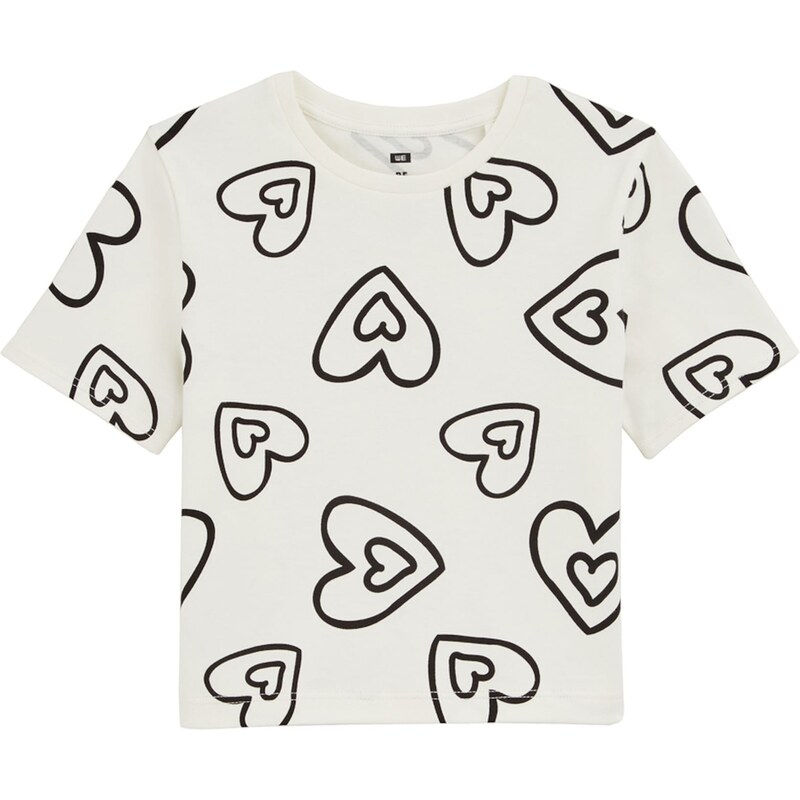 WE Fashion Tričko čierna / šedobiela 63199842