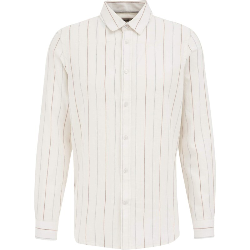 WE Fashion Košeľa hnedá / sivá / biela 63199871