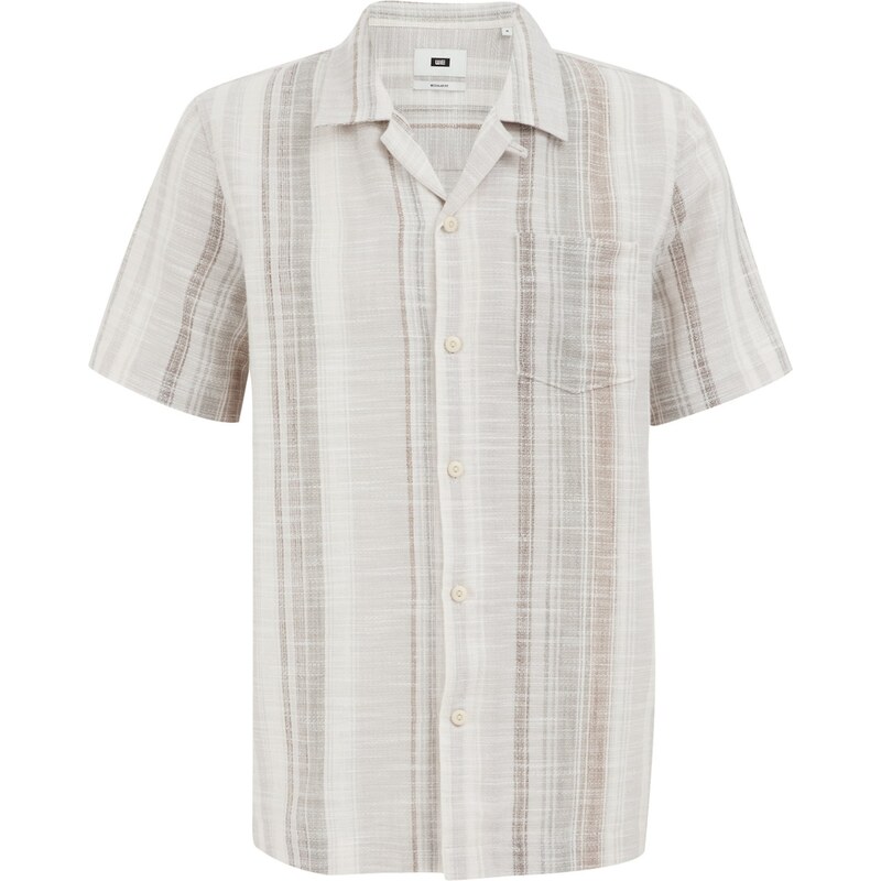 WE Fashion Košeľa nebielená / antracitová / pastelovo zelená 63199901