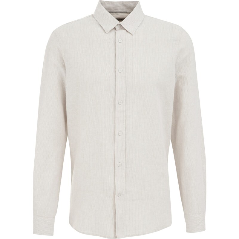 WE Fashion Košeľa béžová / biela 63199947