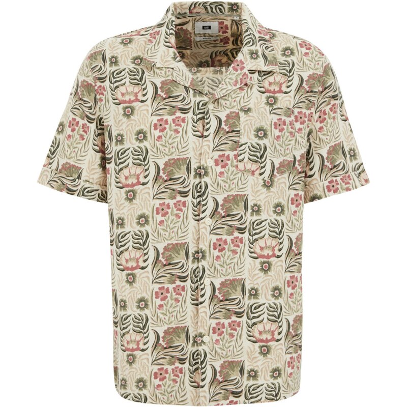 WE Fashion Košeľa béžová / zelená / jedľová / ružová 63199960