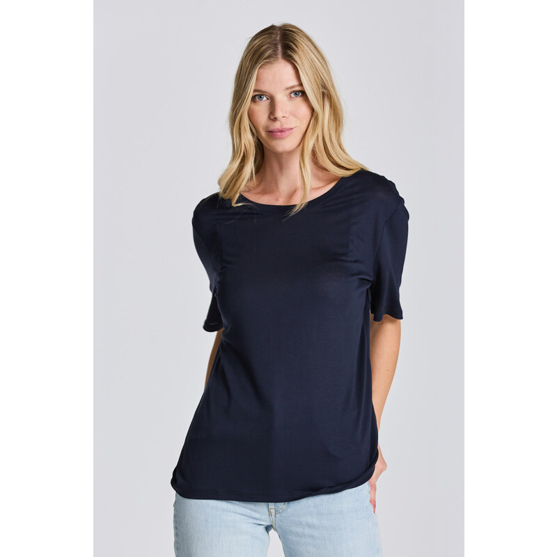 TRIČKO GANT REL DRAPED SS T-SHIRT EVENING BLUE 49096517