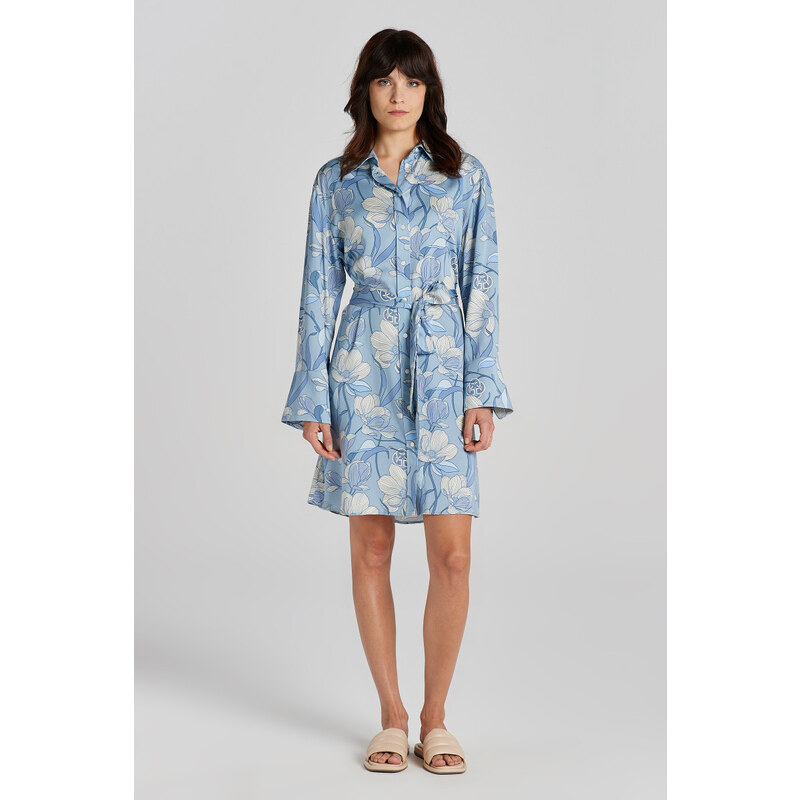 ŠATY GANT REL MAGNOLIA PRINT SHIRT DRESS DOVE BLUE 49844686