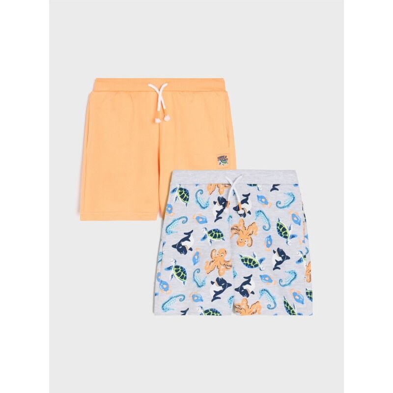 Sinsay - Súprava 2 šortiek - svetlooranžová 65741284