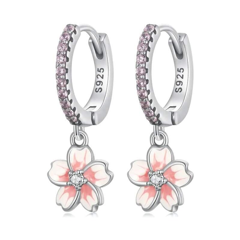 Glory strieborné náušnice kvietok so zirkónmi S1149 63213181